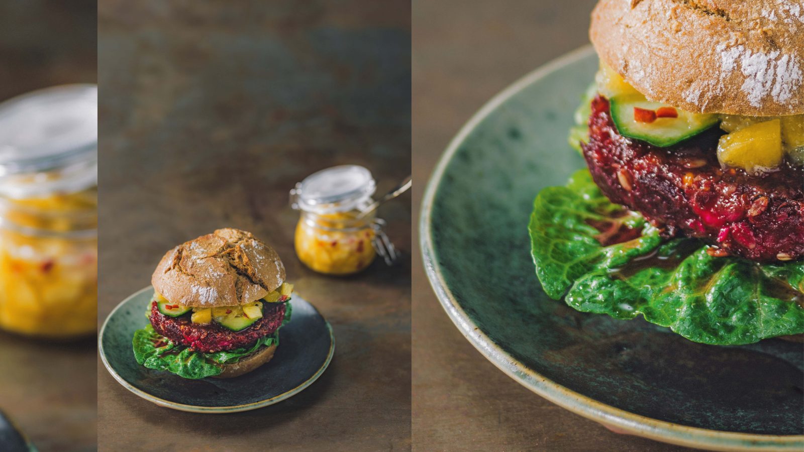 Rote-Rüben-Burger mit Apfel-Zwiebel-Chutney - maxima