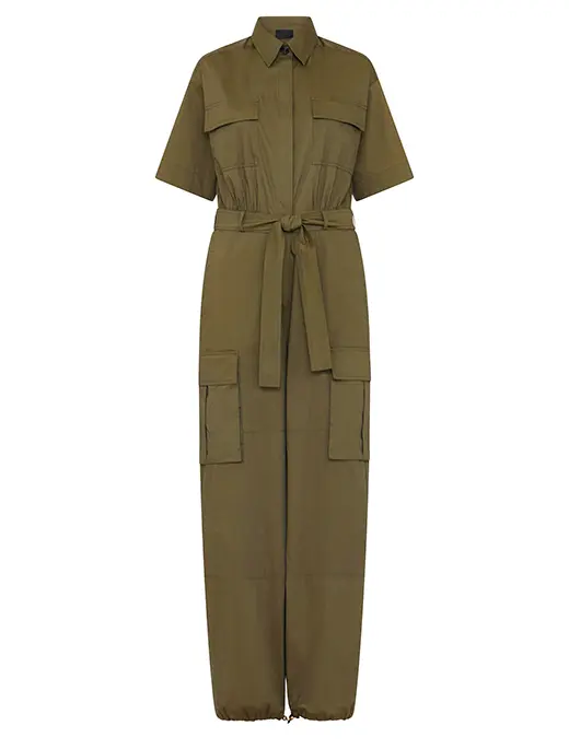 Grüner Cargo Overall aus Baumwolle