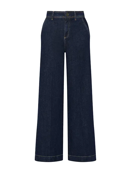 Gerade Jeans mit Bundfalten