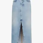 langer Jeansrock mit Schlitz