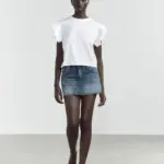 weisses T-Shirt mit Volants