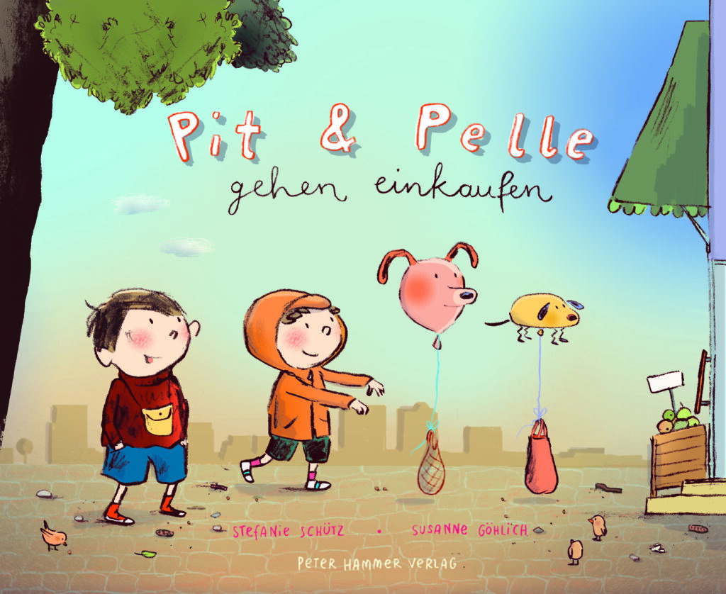Kinderbuch-Cover: Pit & Pelle gehen einkaufen