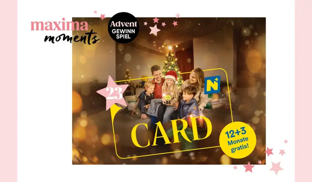 maxima Adventkalender Tür 23, NÖ Card