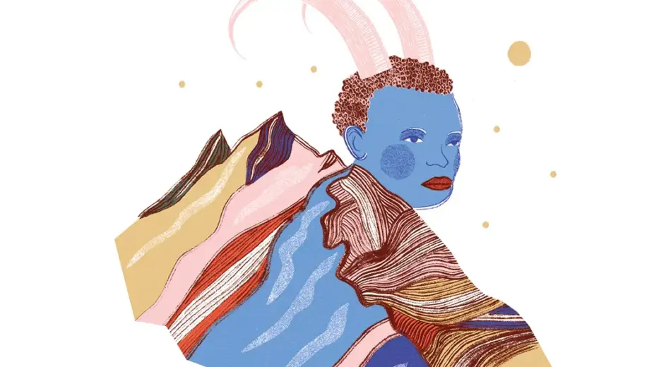 Illustration Jahreshoroskop 2026 Steinbock