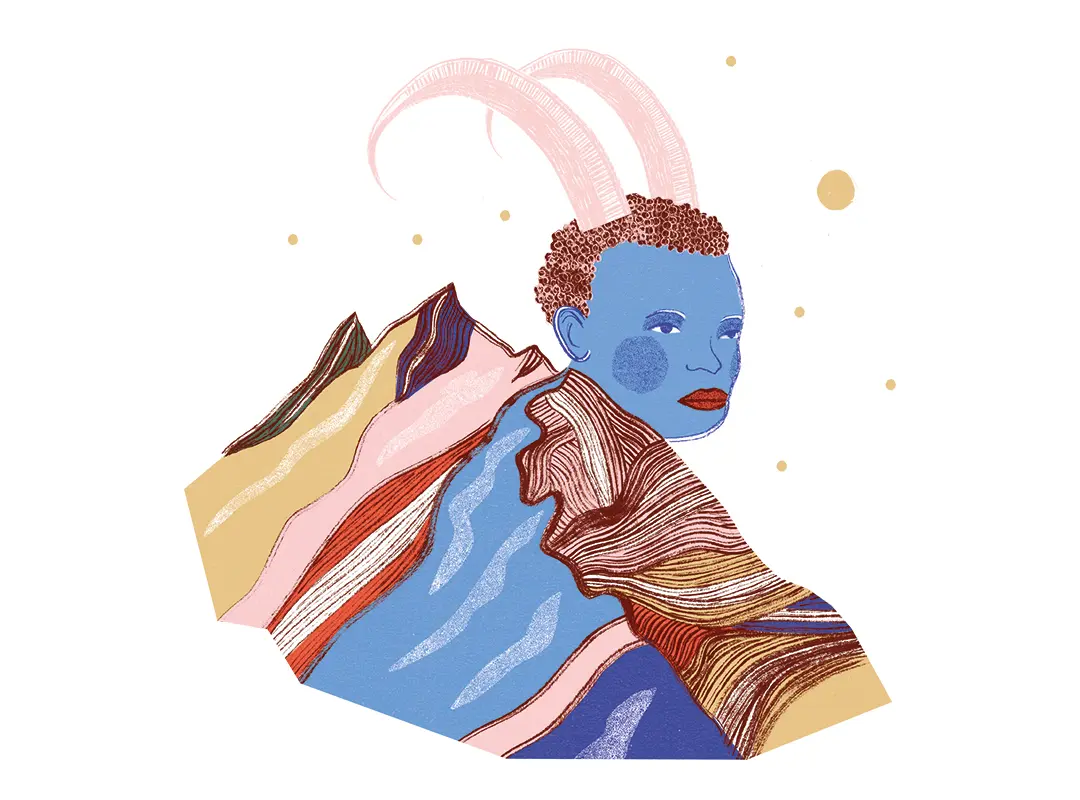 Illustration Jahreshoroskop 2026 Steinbock