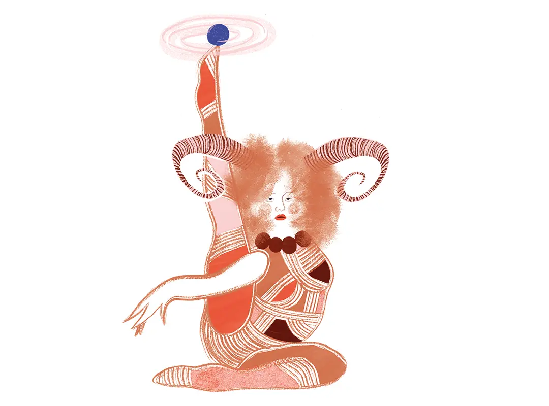 Illustration Jahreshoroskop 2026 Widder