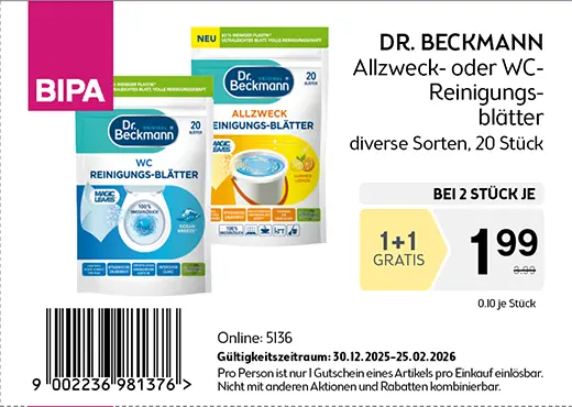 maxima x BIPA 1+1 Gutschein Dr. Beckmann