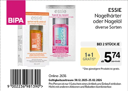 maxima x BIPA 1+1 Gutschein Essie