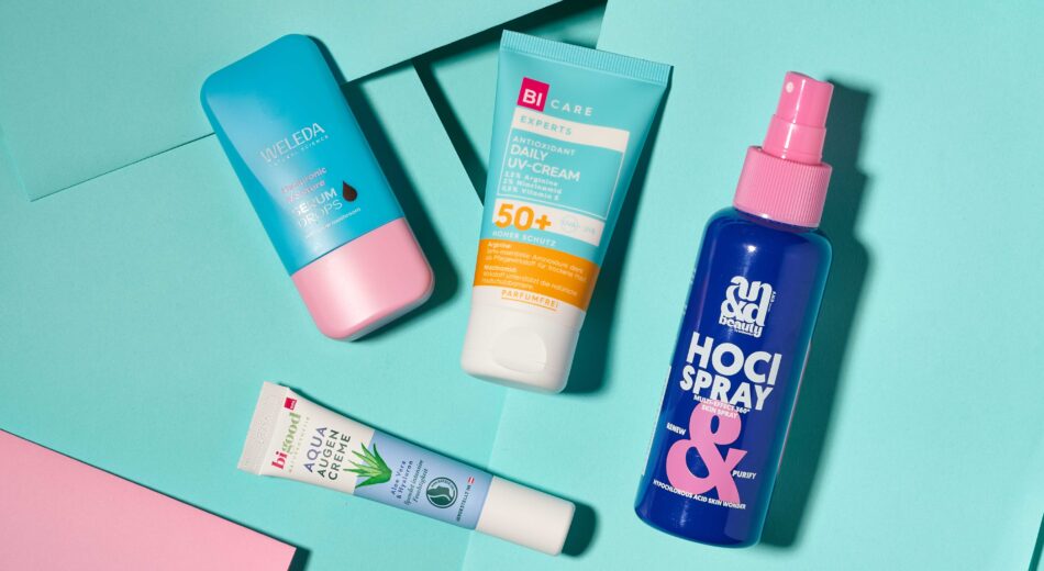 Collage an ausgewählten Geichtspflegeprodukten