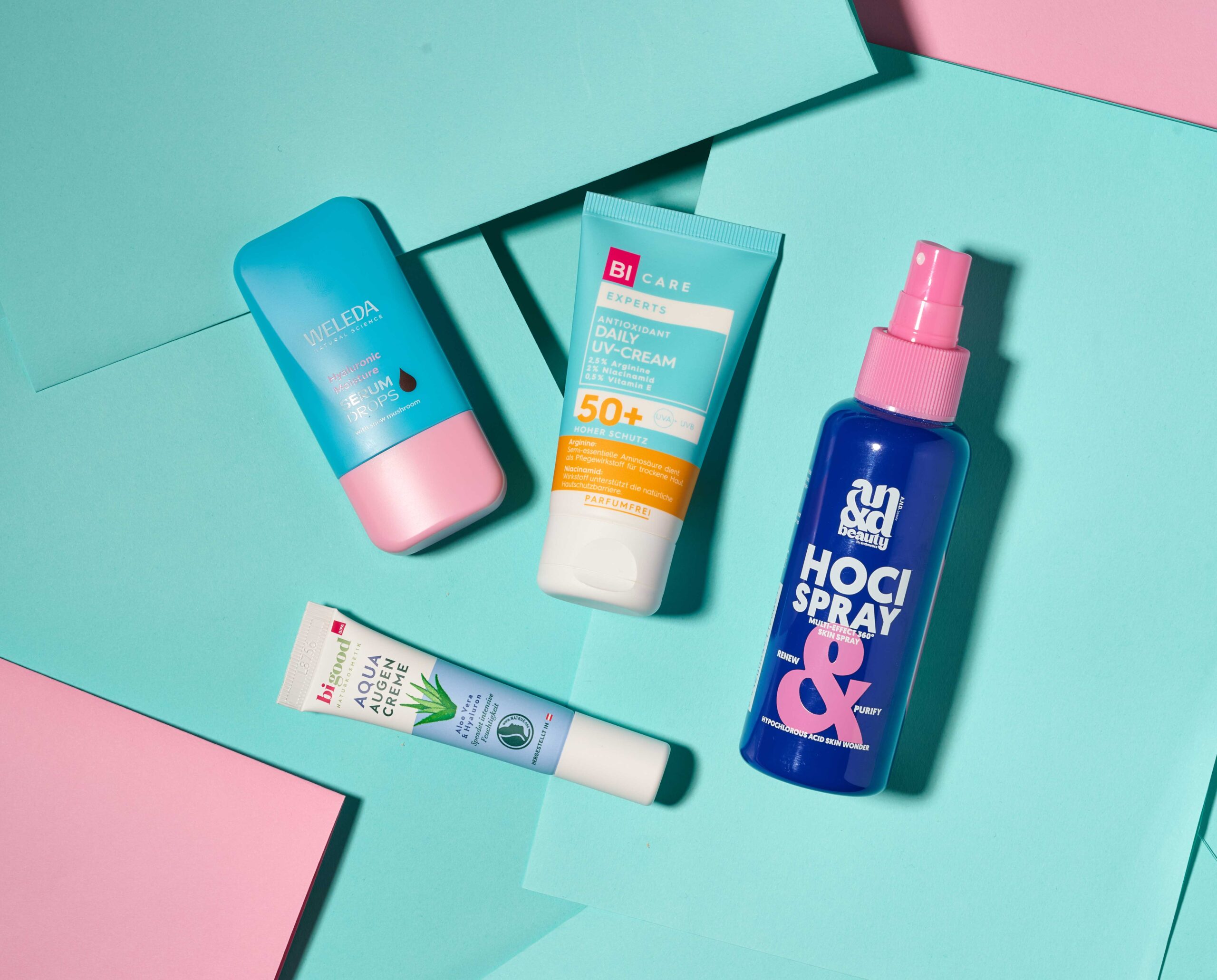 Collage an ausgewählten Geichtspflegeprodukten