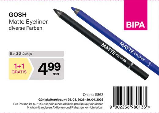 maxima x BIPA 1+1 Gutschein Gosh