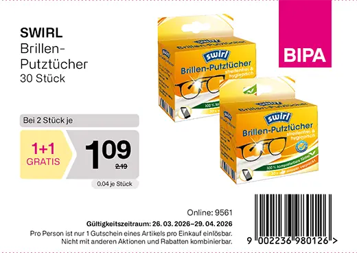 maxima x BIPA 1+1 Gutschein Swirl