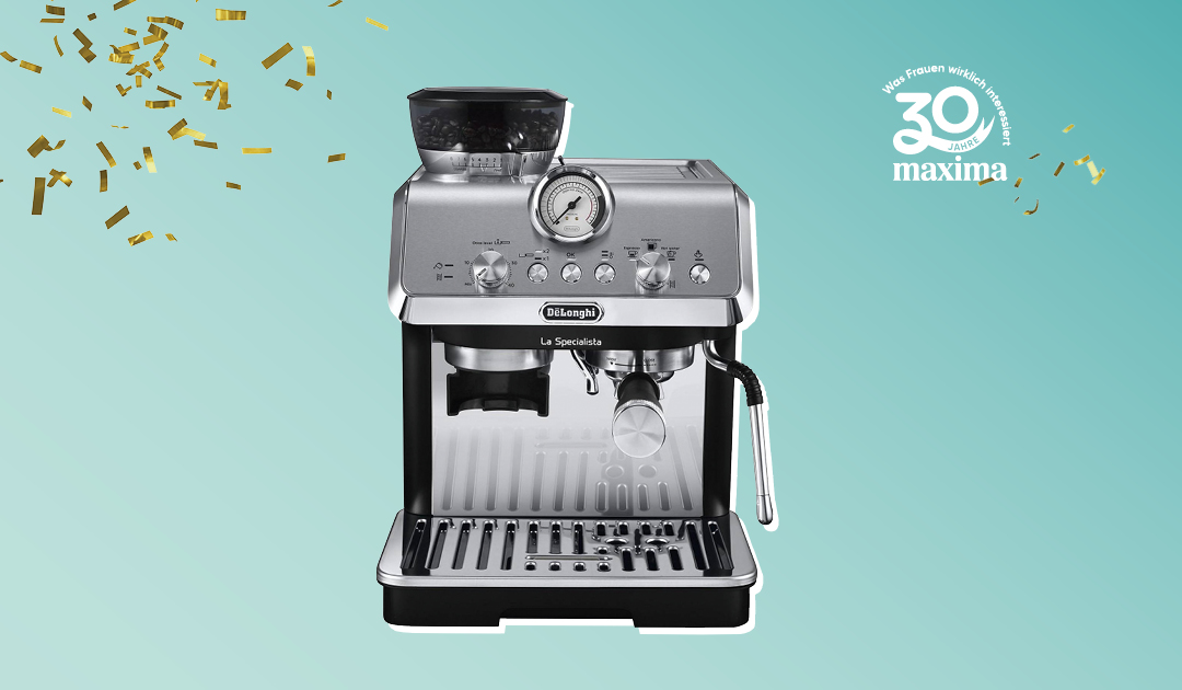 30 Jahre maxima Logo mit De'Longhi