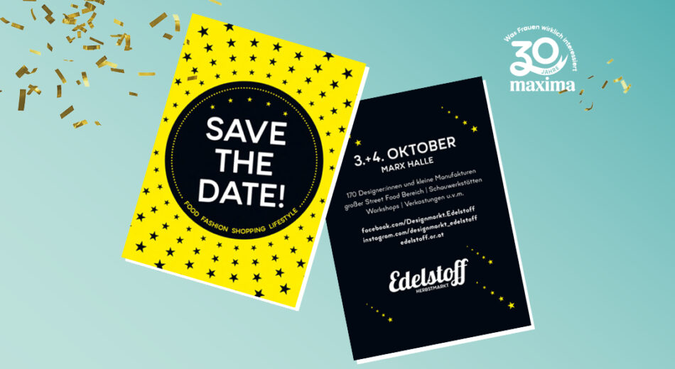 30 Jahre maxima Logo mit Edestoff