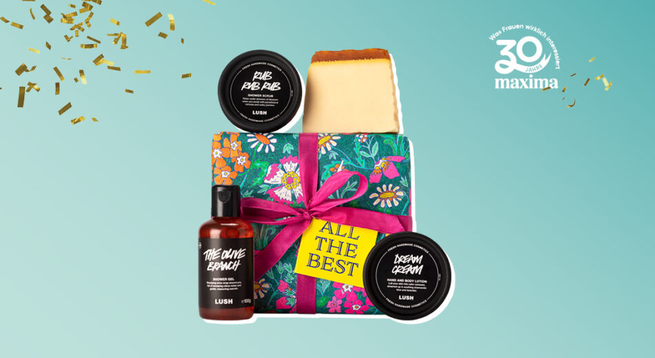 30 Jahre maxima Logo mit Lush