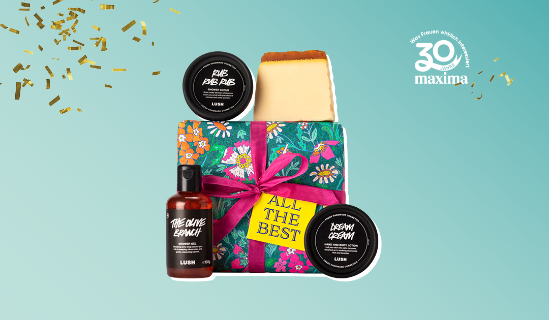 30 Jahre maxima Logo mit Lush