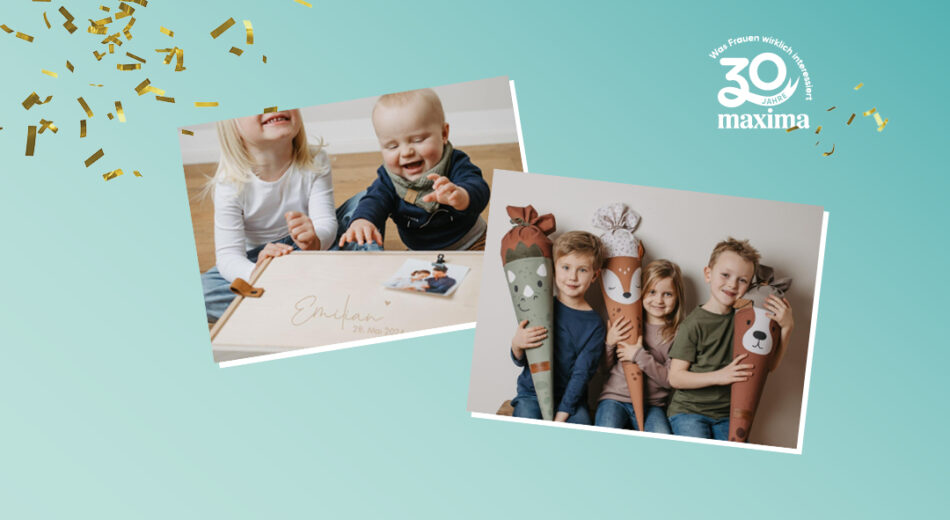 30 Jahre maxima Logo mit Mafee