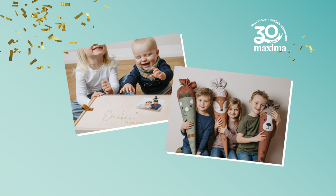 30 Jahre maxima Logo mit Mafee