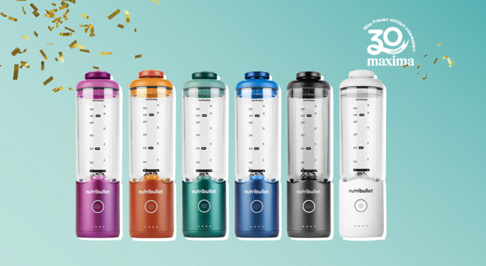 30 Jahre maxima Logo mit Nutribullet