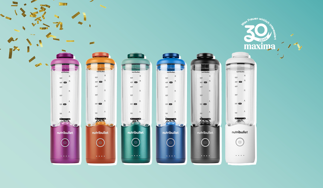 30 Jahre maxima Logo mit Nutribullet