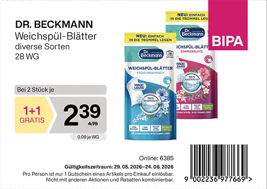 maxima 1+1 Gutschein Juni 2026, Dr. Beckmann