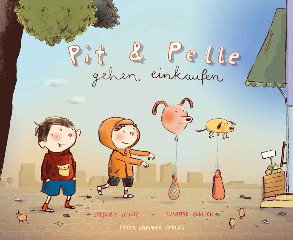 Kinderbuch-Cover: Pit & Pelle gehen einkaufen