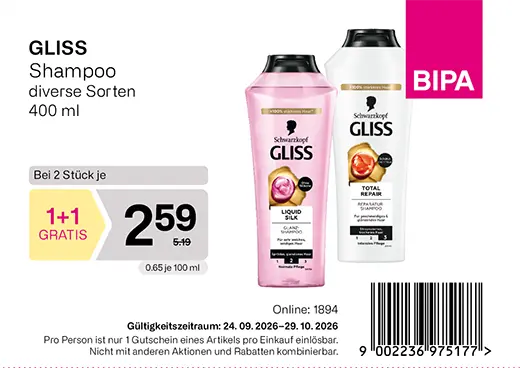 maxima 1+1 Gutschein Oktober Gliss