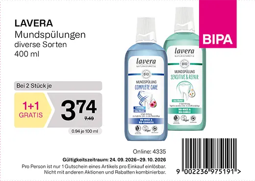 maxima 1+1 Gutschein Oktober Lavera